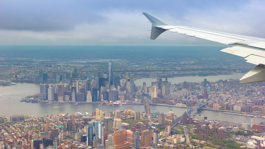 London to NYC flight